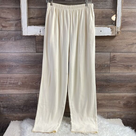 Lisa International Ladies Elastic Waist Pants, Size Large, Off White Cream Color - Picture 2 of 7